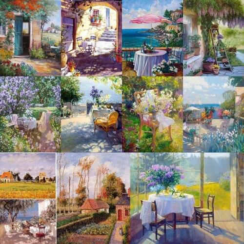 Rural area Pictures Coloring Zero-based Painting by numbers for adults acrylic painting on the wall Home decoration gifts