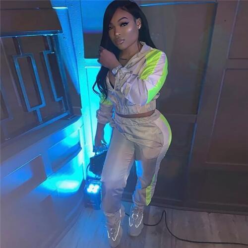 Two Time-limited Polyester Full Zipper Elastic Waist Piece Set 2019 Hot Ensemble Femme Chandal Mujer 2 Piezas Tracksuit Women