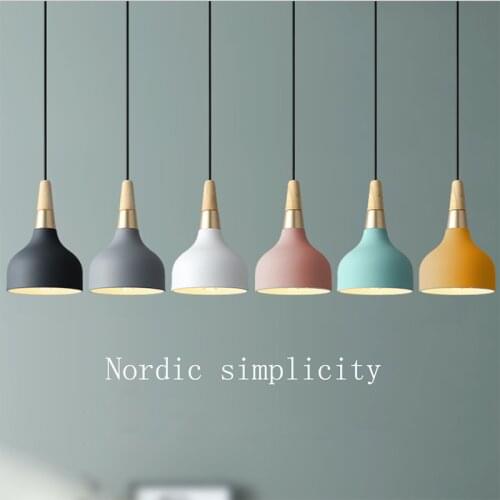 Nordic creative macaron chandelier E27 aisle restaurant living room bedroom lighting bar counter milk tea shop chandelier