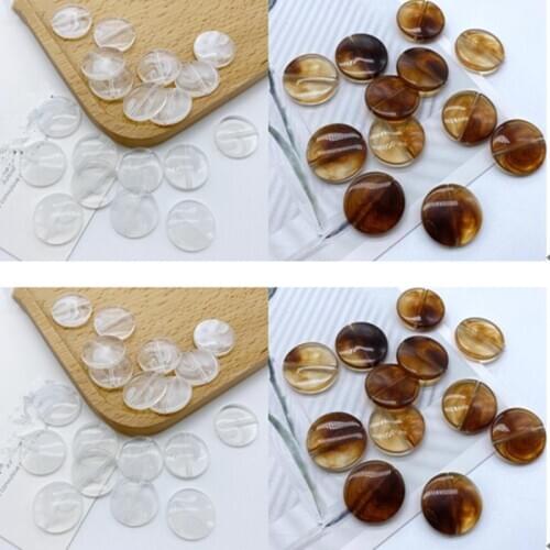 New 21/25mm Round Clear Cloudy Acrylic DIY Stright Hole Loose Beads For Handmade Shoulder Bag/Hair Decoration Material y1407