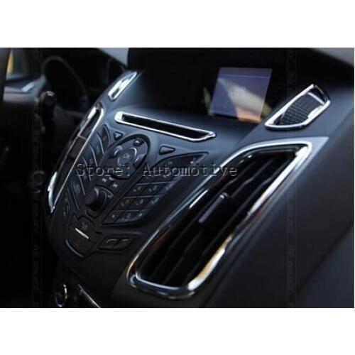 For Ford Focus 3 2012 - 2013 Chrome Air Conditioning Vent Outlet Cover Decoration Central control sticker