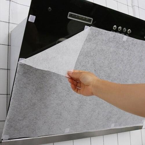 Kitchen Range Hood Grease Filter Paper Replacement Anti-oil Fumes Sticker Non-woven Oil-proof Filter Absorbing Paper