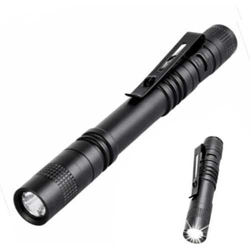 Mini LED Flashlight Portable Pen Holder Flashlight Customizable Aluminum Alloy Waterproof Gift With Pen Holder