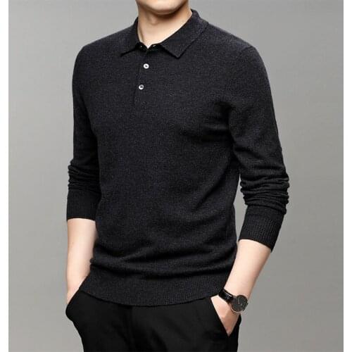 2021 Spring Autumn Men 's POLO Pullover Men Casual Slim Sweater Knitted Pullover Long Sleeve Sweater Men Jumper Sweater Top E129