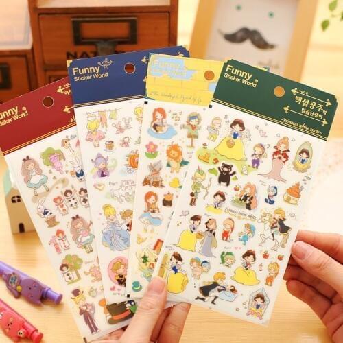 Fairy Tales Stickers Cartoon Princess Story Funny Sticker World for Phone Diary Girl Gift Decoration Home DIY Art F926