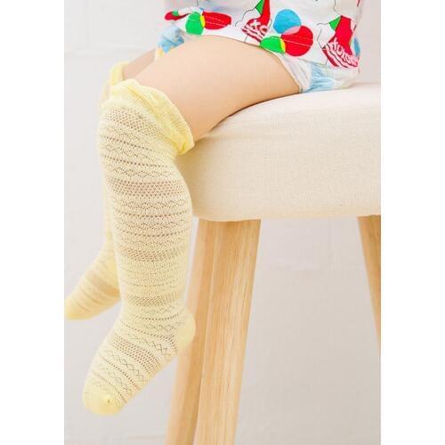 Cotton Candy Colors Dot breathable stylish Socks Infant Toddler Kids Soft Sock Breathable mesh socks with high knees 0 to 4 Year
