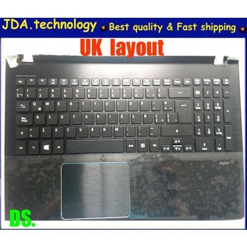 MEIARROW New for ACER V5-572 V5-572g V5-573g V5-552 V5-552G palmrest UK keyboard upper cover with touchpad,Black