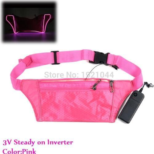 New Design EL Product EL Wasist Bag Glowing Sports Waist bag Pocket Fluorescent Night Run Favor Glow Party Supplies