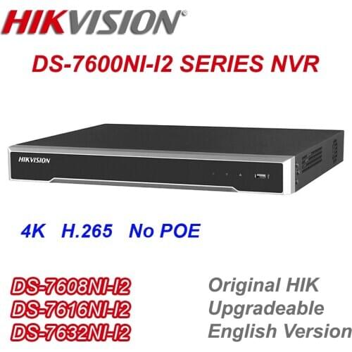 Original Hikvision 4K NVR DS-7616NI-I2 H.265 8/16/32 Channel Network Video Recorder