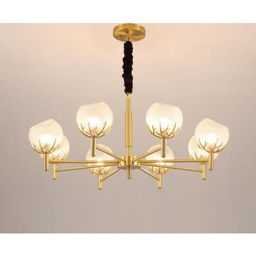 Postmodern American all-copper magic bean molecular glass ball designer model room living room dining room decoration light