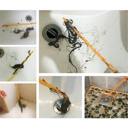 Kitchen Bathroom practical Plastic Sink Drain Dredge Pipeline Hook Unclog Tub Snake Brush easy hanging