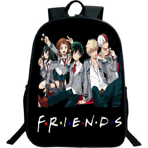 New My Hero Academia Friends Print Backpack Teenager Student School Bag Travel Laptop Rucksack Boys Girl Cosplay Bookbag Mochila