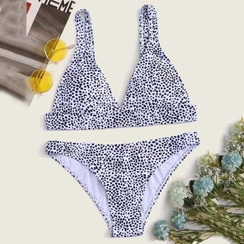 Sexy Bikini 2021 Dot Print Swimsuit Women Micro Swimwear Push Up Bikini Brazilian Bathing Suit Summer Beach Wear Bodysuit #G3