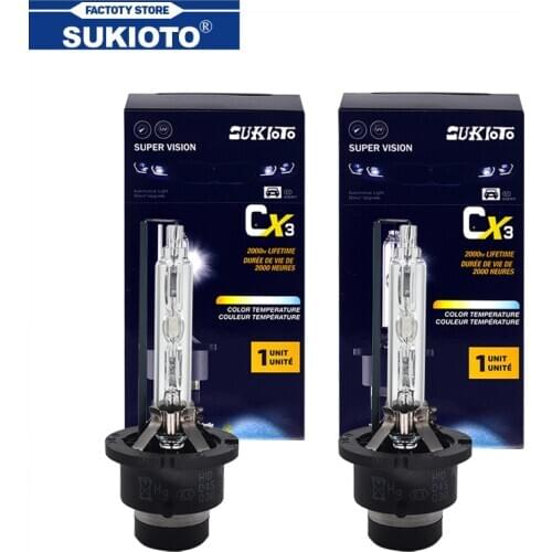 SUKIOTO 2PCS New 35W D2S 5500K Xenon HID Bulbs Replacement D4S Xenon HID Headlight 12V D2 D4 Lamp Light For 85122 42402 66440