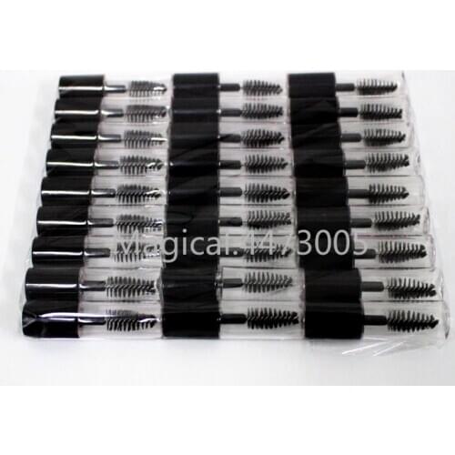 10/50/500pcs 3ml Black Cap Transparent Bottle Empty Mascara tube Lip Gloss Tube Refillable Small Sample Lipgloss Tubes Wholesale