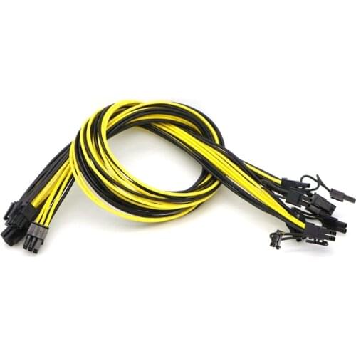 UL 1007 16AWG PCI-E 6Pin to 8Pin (6+2Pin) Power Cable for GPU Video Card ETH Ethereum Mining