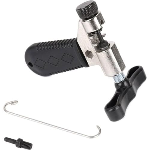 Bicycle Chain Breaker Splitter Bike Hand Repair Removal Tool Pin Service Tool W/H Link Hook & Spare Breaker Pin Bike Repair Tool