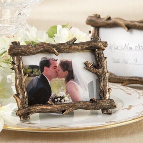 100pcs Vintage Rustic Scenic View Tree Branch Resin Photo Frame Place Card Photo Holder Wedding Favor Baby Shower Gift ZA1358