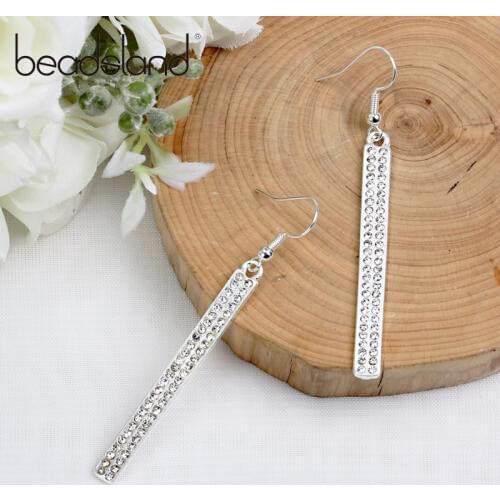 Beadsland Drop Earrings Antique Bronze Sand Gold Sand Silver Rectangle Design Fashion Women Girls Dancing Party Gift 39947