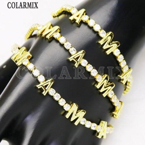 8 Pieces Zircon Jewelry MAMA Bracelet jewelry bangle charms bracelet accessories jewelry bracelets for women jewelry 9833