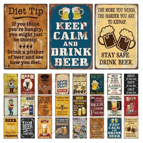 Funny Metal Sign Beer Tin Sign Plaque Metal Vintage Pub Metal Plate Wall Decor For Bar Pub Club Man Cave Decorative Plates