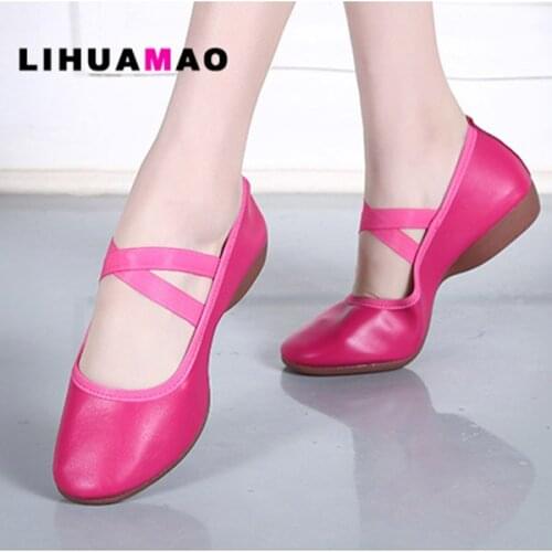 LIHUAMAO women ballet shoes flat pointed toe slip on comfortable office career party ladies girls dancing shoes