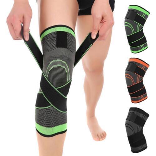 1PCS Professional Unisex Sports Knee Protective Pads Strap Pressure-relieve Anti-slip Nylon Knit Basketball Knee Brace