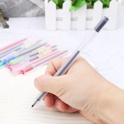 12Pcs Candy Color Gel Ink Pen Maker Pens School Supplies Draw Colored Pens Student Gift 0.5mm