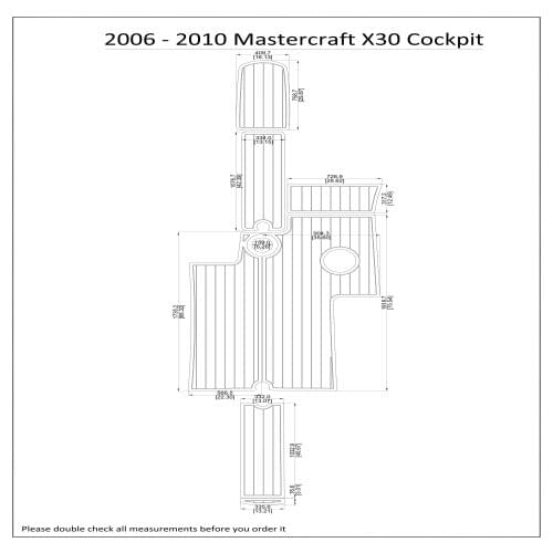 2006 - 2010 Mastercraft X30 Cockpit Boat EVA Teak Decking 1/4" 6mm