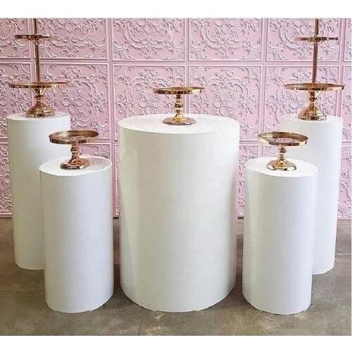 2021 Hot New Round Cylinder Pedestal Display Art Decor Cake Rack Plinths Pillars for DIY Wedding Decorations Holiday