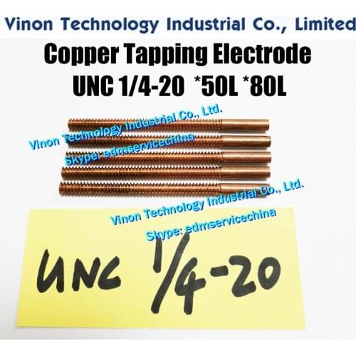 5PC/Lot) UNC 1/4-20 Copper Tapping Electrode (thread length 50mm).Tapping electrode copper 1/4-20 UNC orbital ¼''-20