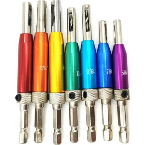 7PCS/Lot Door And Windows Self-centering Hinge Hole Opening Drill Bit Set Drill Bit Hardware Drawer DIY Drilling