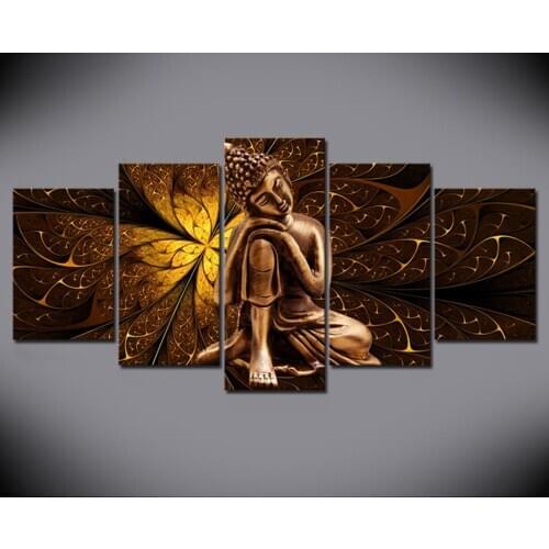 Abstract Meditate Gold Buddha Canvas Painting Wall Picture For Living Room Home Art Cuadros Decoration Modern Printing Poster