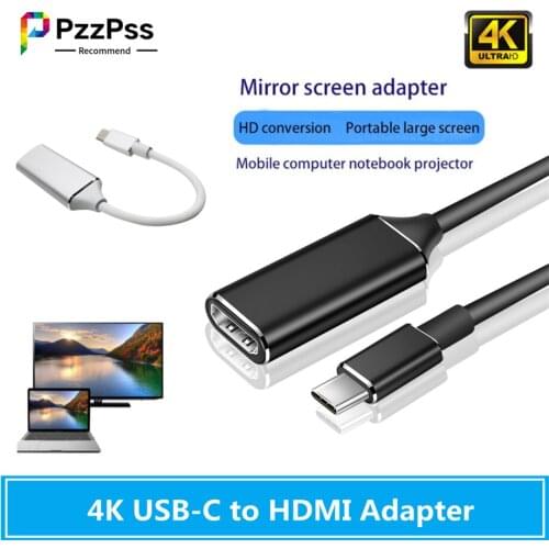 PzzPss USB C to HDMI Adapter 4K 30Hz Cable Type C HDMI for MacBook Samsung Galaxy S10 Huawei Mate P20 Pro USB-C HDMI Adapter