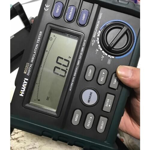 MS5203 Digital Insulation Resistance Tester Multimeter Megger 0.01 Mohm to 10.00 HV meter 50V-1000V output