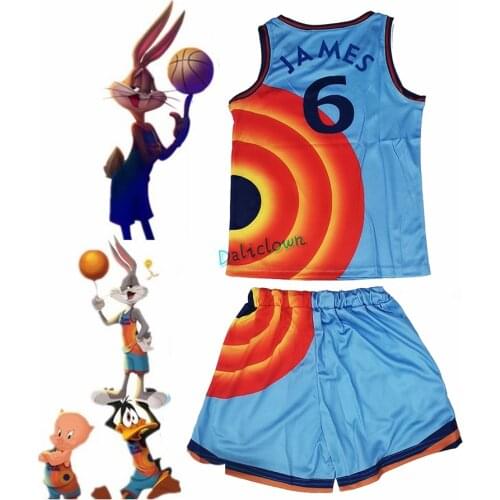 Space Jam 2 Kids Jersey Vest T-Shirt Shorts Cosplay #6 James Tune Squad 2021 T Shirt Suit Boy Girl Fashion Sportswear Clothes