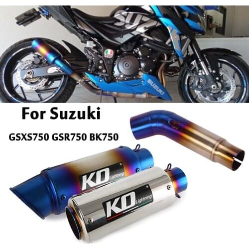 For Suzuki GSX-S750 GSR750 BK750 Motorcycle Exhaust Mid Link Pipe Connect Section Escape Modified Baffles Muffler Tips Slip On