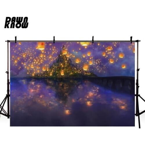 DAWNKNOW Castle Photography Background Sky Lantern Wedding Photographic Backdrops Photo Studio Children Photocall lv1673