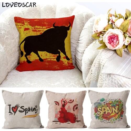 Spain Spanish I Love You Culture Red Beauty Sofa Square Cushion Cover 40 45 50 Car Seat Big Size Custom Throw Pillow Case