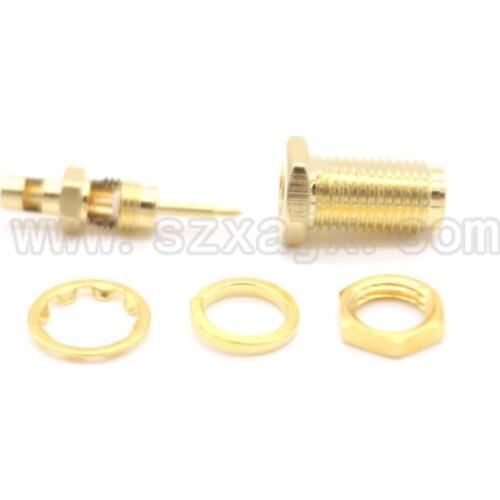 JX 10pcs RP-SMA Female Jack For RG178 Cable with center Nut Bulkhead SMA RF Connector free shipping