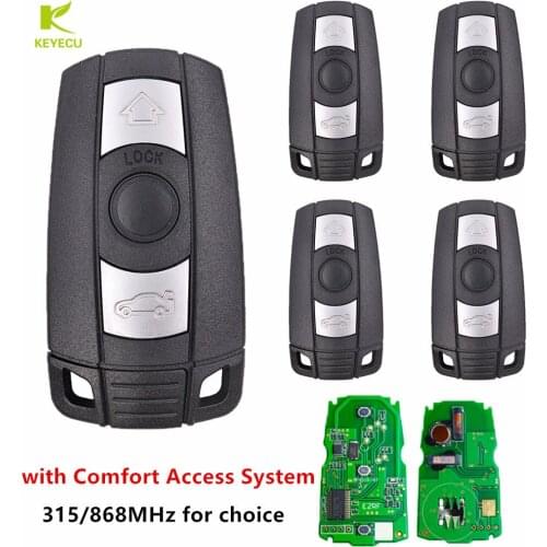 KEYECU Replacement New Smart Remote Car Key Fob 3 Button PCF7952 for BMW CAS3 1 3 5 Series X5 X6 with Comfort Access System