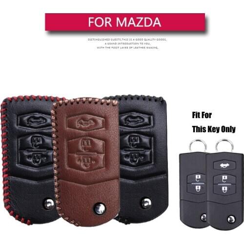 Leather Car Key Case Cover For Mazda 2 3 5 6 GJ CX-5 CX3 CX5 CX7 CX9 CX5 CX30 MX5 RX8 626 Axela Demio 2020 Key Shell Accessoires
