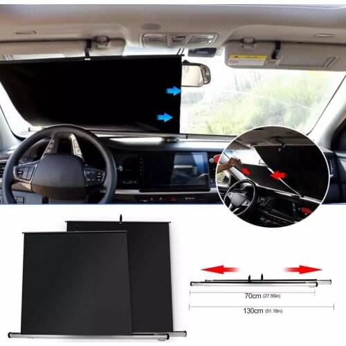 Left Right Telescopic Car Sun Shade Sun Shade Car Window Curtain Sunshade Reflective Aluminum Foil Thermal Insulation