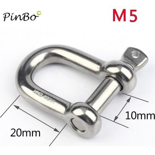 M5 ,4pcs 100% stainless steel 304 D-type dee shackle , High quality antirust shackle , sus304 m5 dee shackle