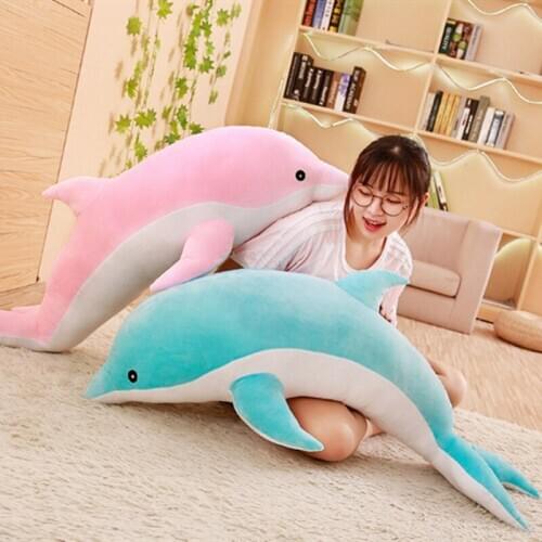 Cute Dolphin Plush Toys Cartoon Fish Dolphin Stuffed Toy Baby Sleeping Appease Doll Sofa Pillow Cushion Children Room Decor
