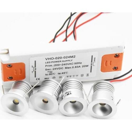 IP65 1W 25mm 12V Mini LED Bulb Downlight + Slim Driver Adapter Indoor Kitchen Ceiling Sauna Stair Star Light Bathroom Lighting