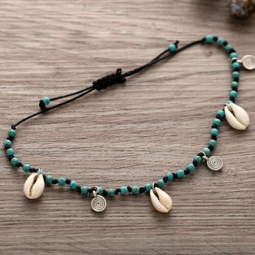 Fashion Women Bohemian Shell Beaded Ankle Bracelets Summer Beach Foot Jewelry Anklets