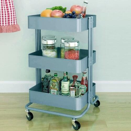 Kitchen Bathroom Trolley Floor Shelf Multi-Layer Removable Storage Rack Space Saving Mobile Storage Rack Organizer with Wheels