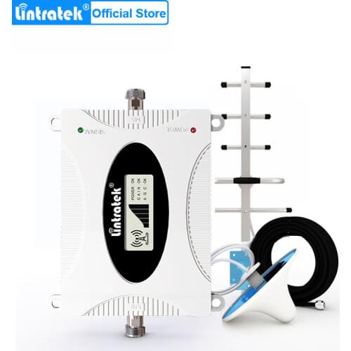 Lintratek new gsm mobile phone repeater for home 900 mhz signal booster with AGC 65dB gain smartphone internet amplifier kit Pro