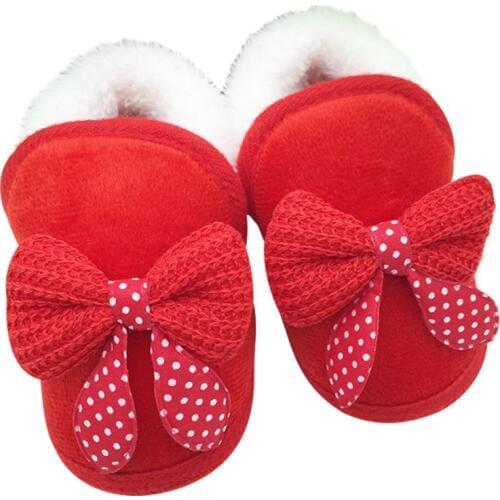 Baby Infant Newborn Girls Winter Cute First Walk Shoes Non-slip Soft-soled Cotton Shoes Toddler Comfortable Shoes